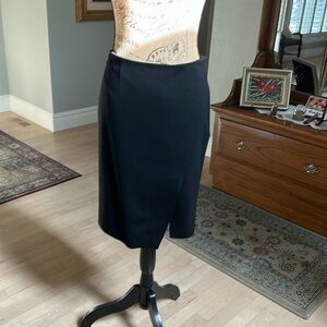 White House/Black Market Black Skirt Size 2, Geometric Front Slit.